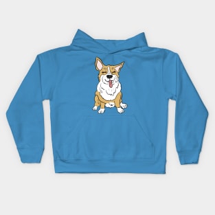 Corgi smiling Kids Hoodie